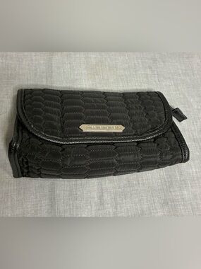 Aimee Kestenberg Black Quilted Cosmetic/Toiletry Bag with Logo Plate